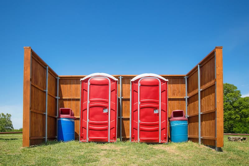 Short-term porta potty units staged for delivery in Oakley, California